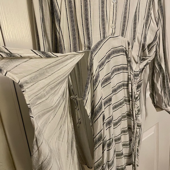 SOLD Alythea Striped Shirt Dress Tunic Ties in front - Picture 4 of 10